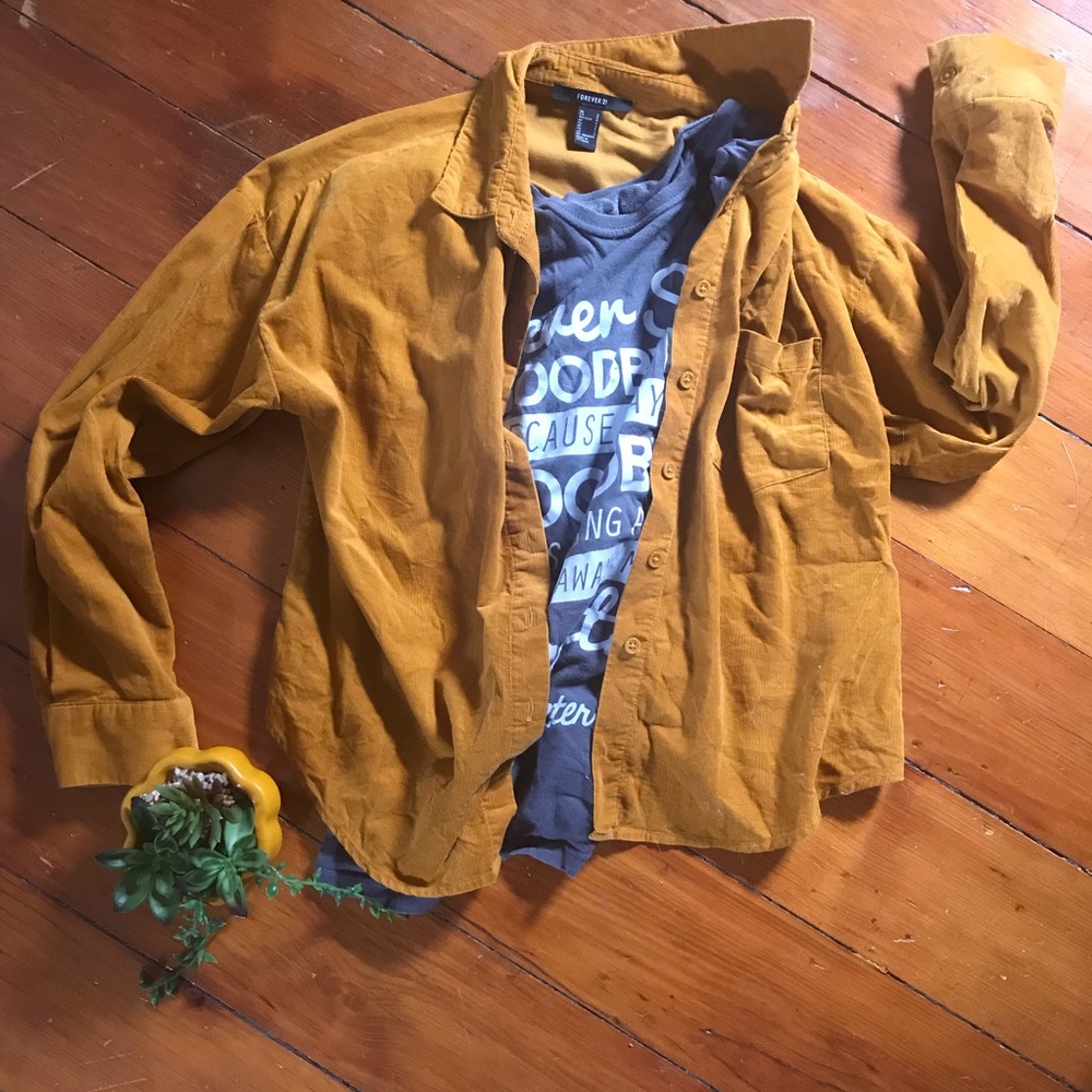 Corduroy Mustard Button-Down Shirt